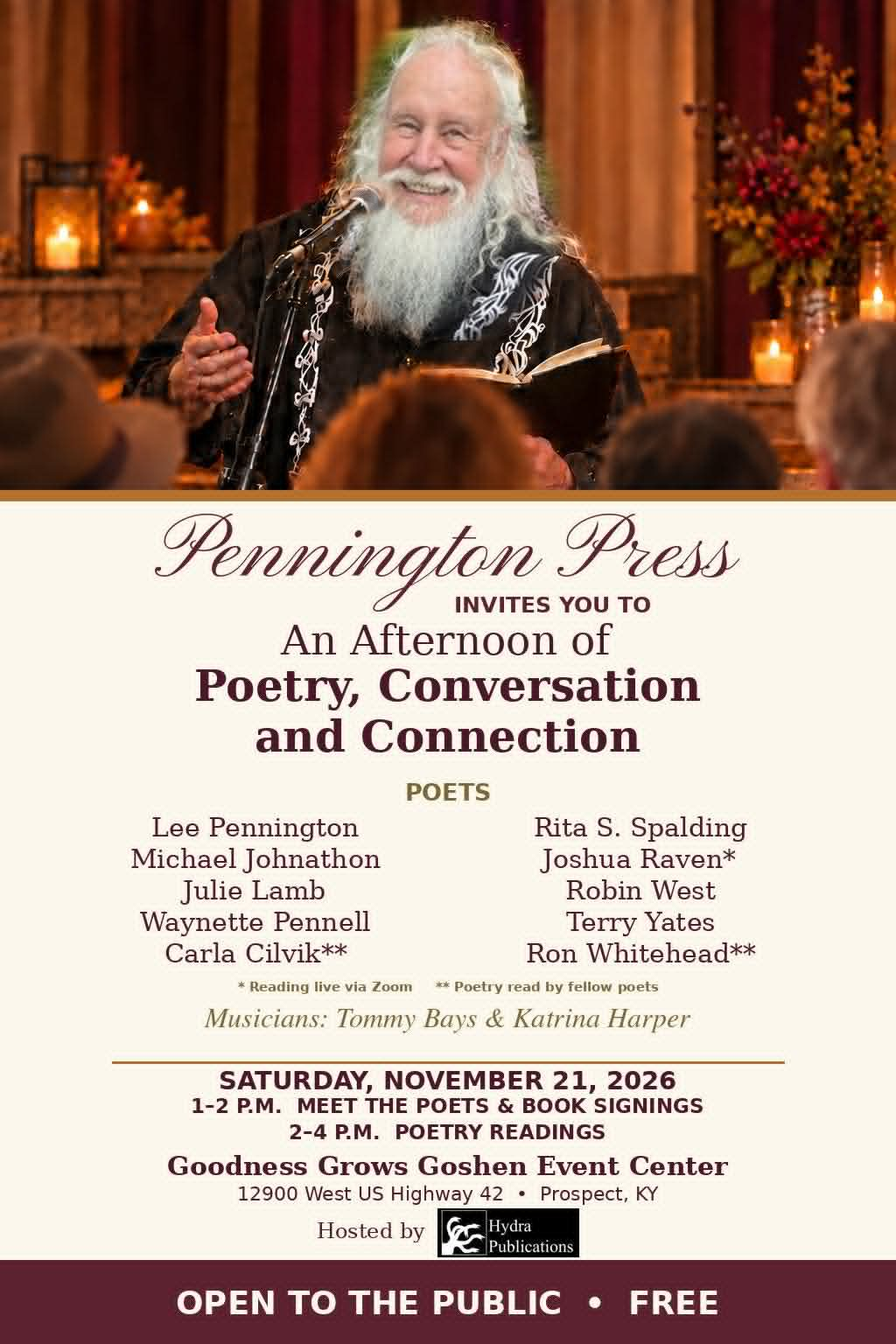 Pennington Press: An Afternoon of Poetry, Conversation and Connection artwork